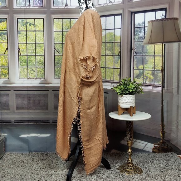 NWT SONOMA TEXTURED GAUZE CINCHED TOPPER (GOLD / OS) - Picture 7 of 14